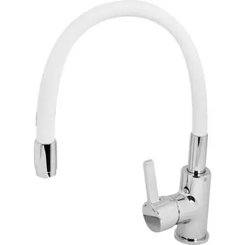 Смеситель для кухни Esko Coralli с гибким изливом 40 см цвет хром/белый
