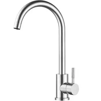 Смеситель для кухни Melana Tondo F610103 с высоким изливом, цвет серебро