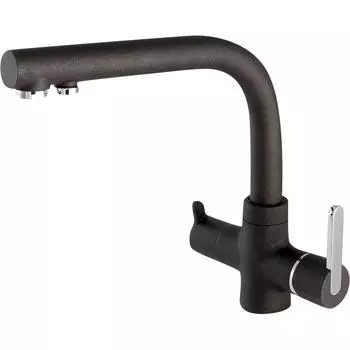 Смеситель для кухни Paini Arena с переключением на фильтр, цвет чёрный