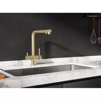 Смеситель для кухни с фильтром Delinia Лум высота излива 30 см цвет золотой