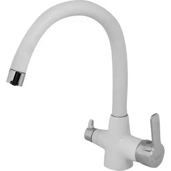 Смеситель для кухни Vidima Uno с переключением на фильтр, цвет белый