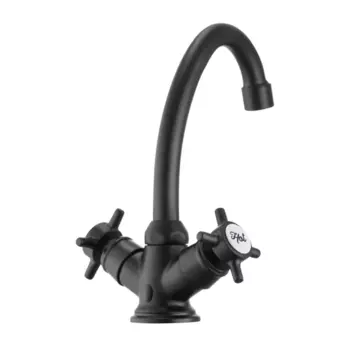 Смеситель для раковины Sensea Mauna двухвентильный высокий цвет черный