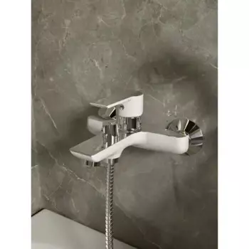 Смеситель для ванны Esko Lucca LC54W однорычажный цвет хром белый матовый