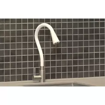 Смеситель кухонный Osgard высота 40 см с лейкой цвет белый