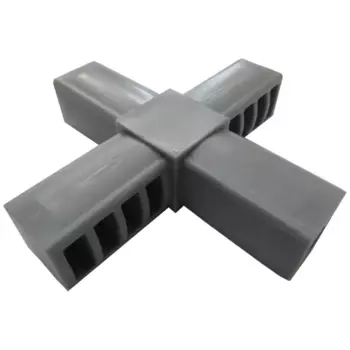 Соединитель пластиковый для трубы 20x20 мм 4-палый пластик цвет серый