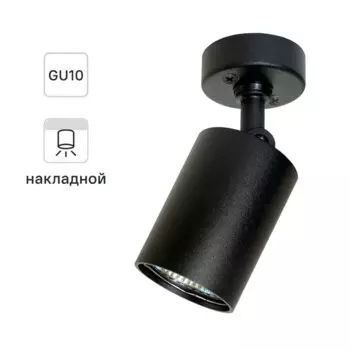 Спот поворотный накладной Е51A.D55 1 лампа 2 м цвет чёрный