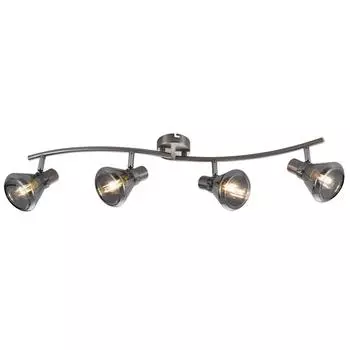 Спот поворотный Rivoli Nebbia, 4 лампы, 15 м², цвет серебро