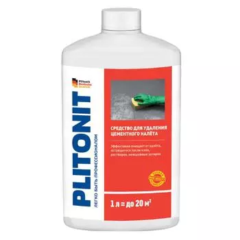 Средство для удаления цементного налета Plitonit 1 л до 20 м