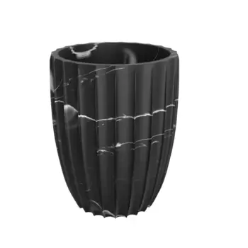 Стакан для зубных щеток Lemer Marble BLMARB002, полирезин цвет черный