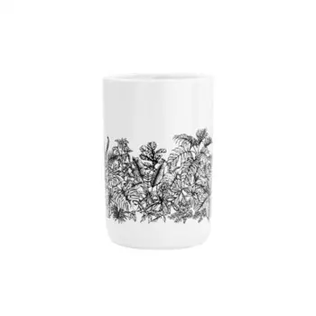Стакан для зубных щёток Bath Plus Tropico W-CE2627AA-TB керамика цвет белый с черным рисунком