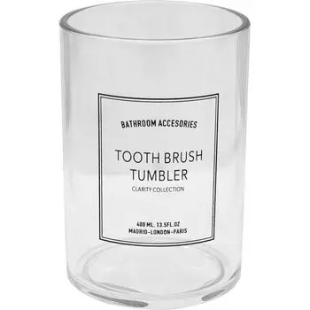 Стакан для зубных щёток Clarity акрил цвет прозрачный