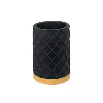 Стакан для зубных щёток Lemer Lille полирезин цвет черный/дерево