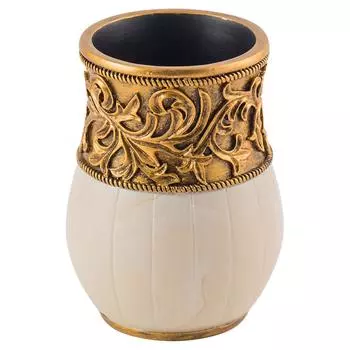 Стакан для зубных щёток настольный «Флоренция» полирезина цвет бежевый