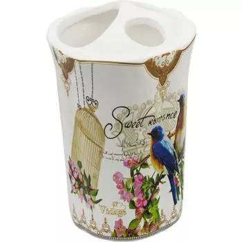 Стакан для зубных щёток настольный «Птички»