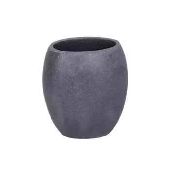 Стакан для зубных щёток Zenfort Черный Камень полирезин цвет графит