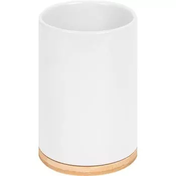 Стакан для зубных щеток Swensa Exo керамика бамбук белый