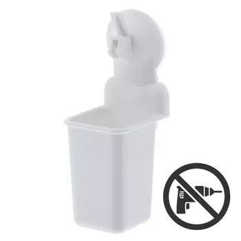 Стакан подвесной для зубных щёток присоска «Easy Solution», цвет белый