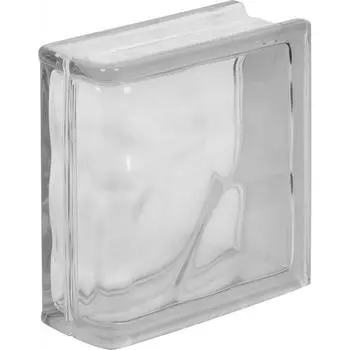 Стеклоблок Богема бесцветный торцевой Волна