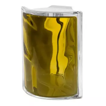 Стеклоблок Vitrablock Волна окрашенный внутри угловой цвет бронзовый