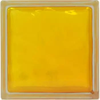 Стеклоблок Волна цвет ярко-медовый полуматовый