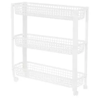 Стеллаж для ванной комнаты на колёсах, 3 ящика, 59х57х18 см, цвет белый