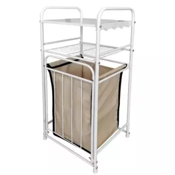 Стеллаж для ванной комнаты с корзиной для белья Fixsen Practica FX-530W 38x93x35 см цвет белый