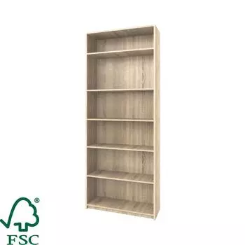 Стеллаж Кабуки 80x201x28 см, ЛДСП, цвет дуб сонома