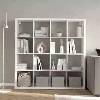 Стеллаж Konsensa Руан 16 секций 143.7x143.7x31.7 см ЛДСП цвет белый