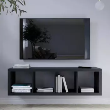 Стеллаж Konsensa Руан 4 секции 40.4x143.7x31.7 см ЛДСП цвет черный