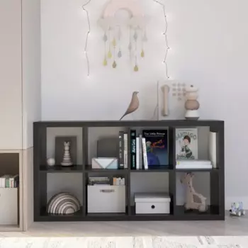 Стеллаж Konsensa Руан 8 секций 74.8x143.7x31.7 см ЛДСП цвет черный