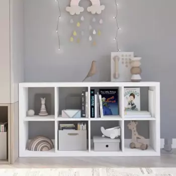 Стеллаж Konsensa Руан 8 секций 74.8x143.7x31.7 см ЛДСП цвет белый