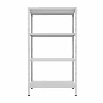 Стеллаж металлический 4 полки 180x80x40 см цвет серый нагрузка 100 кг на полку