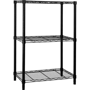 Стеллаж сетчатый металл 3 полки 60x90x35 см цвет черный нагрузка на полку 50 кг