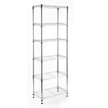 Стеллаж сетчатый металл 6 полок 60x180x35 см цвет хром нагрузка на полку 50 кг