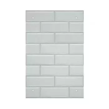 Стеновая панель Брик, 60x4x40 см, закаленное стекло, цвет белый