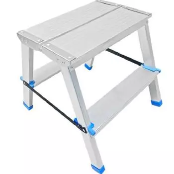 Стремянка алюминиевая двухсторонняя Ladderbel STR2-AL-2 2 ступени, максимальная нагрузка 150 кг