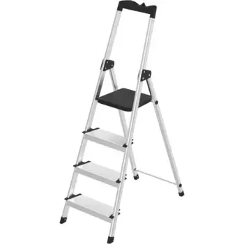 Стремянка алюминиевая Zalger 4 ступени, лоток для инструментов, максимальная нагрузка 150 кг