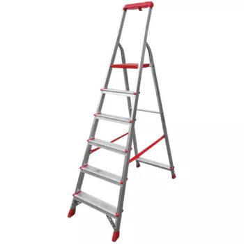 Стремянка с лотком для инструментов Новая Высота Артель 6 ступеней алюминий