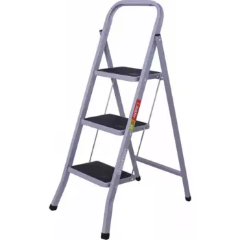 Стремянка стальная Ladderbel 3 ступени с резиновым ковриком