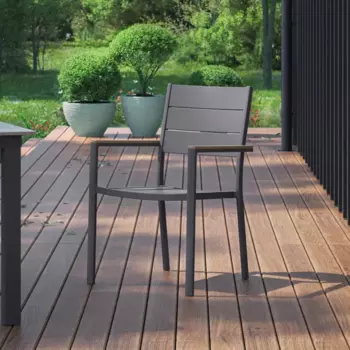 Стул садовый Beginia Kalivo 56x59x89 см алюминий темно-серый