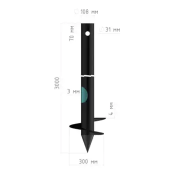 Свая винтовая сварная СВС 108x3000 мм