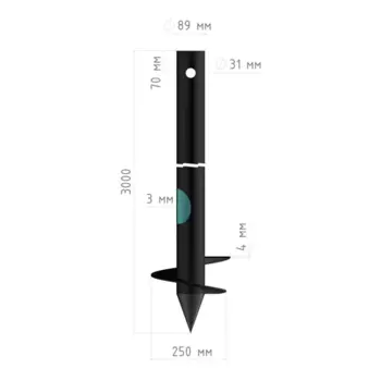 Свая винтовая сварная СВС 89x3000 мм