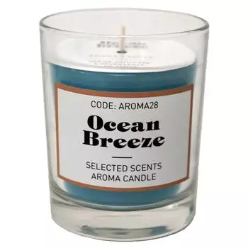 Свеча ароматическая «Ocean breeze» в стекле, цвет синий