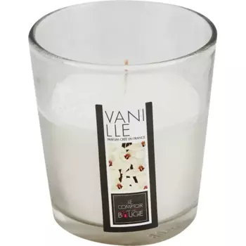 Свеча ароматизированная в стекле Ваниль белая 8 см