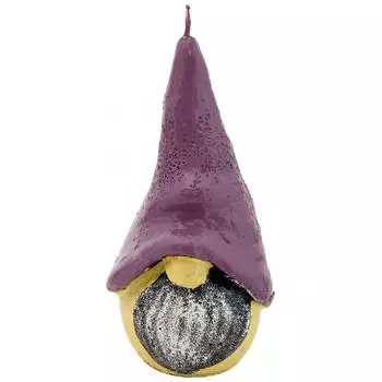 Свеча «Гном» большая, цвет сиреневый