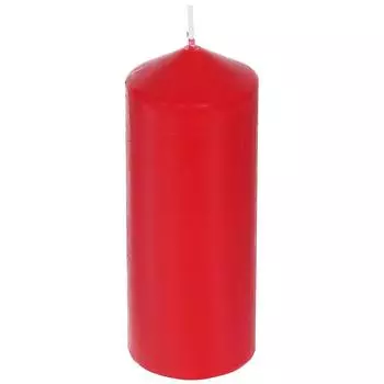 Свеча-столбик, 6х15 см, цвет красный