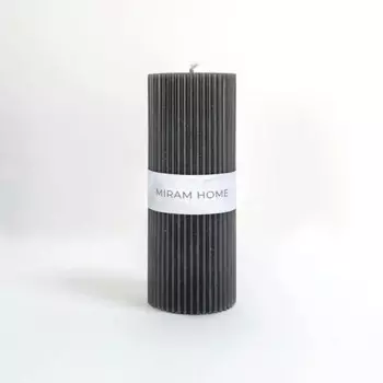 Свеча столбик Ribbed 6 4027777-15 черная 15 см