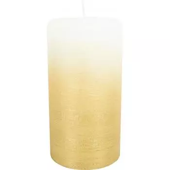 Свеча-столбик «Рустик», 7x13 см, цвет белый/золото