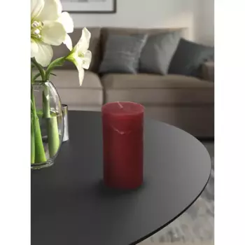 Свеча столбик Рустик красная 11 см