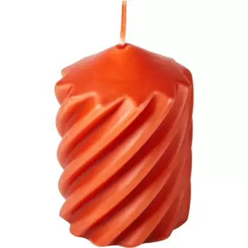 Свеча столбик Витой терракотовая 10 см